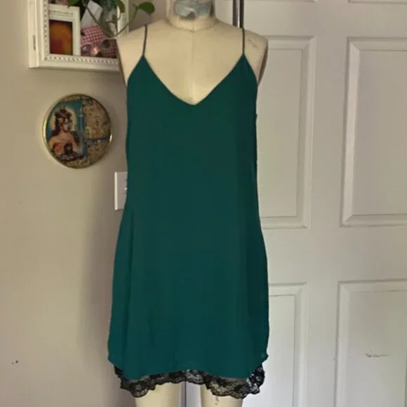 green emerald velvet dress Satin Lace-Panel Maxi Dress Yellow / XL main image 1